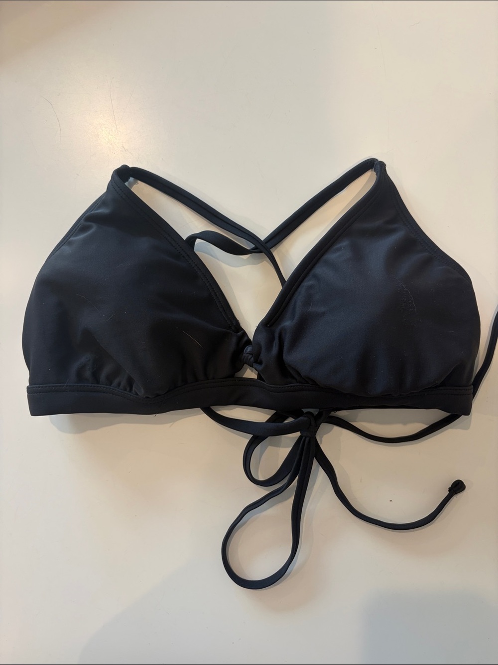 Adore Me Black Triangle Tie-Back Bikini Top